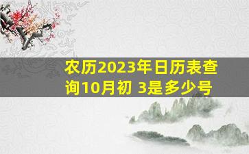 农历2023年日历表查询10月初 3是多少号